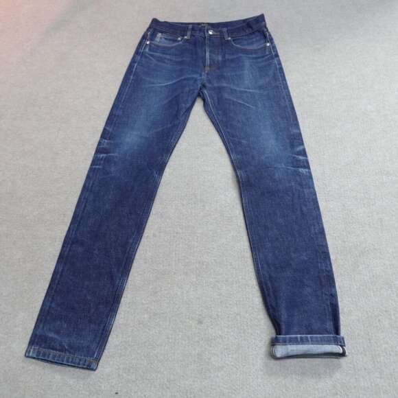 APC Jeans 30 Blue Straight Button Fly Petit New Standard Selvedge - Picture 1 of 15